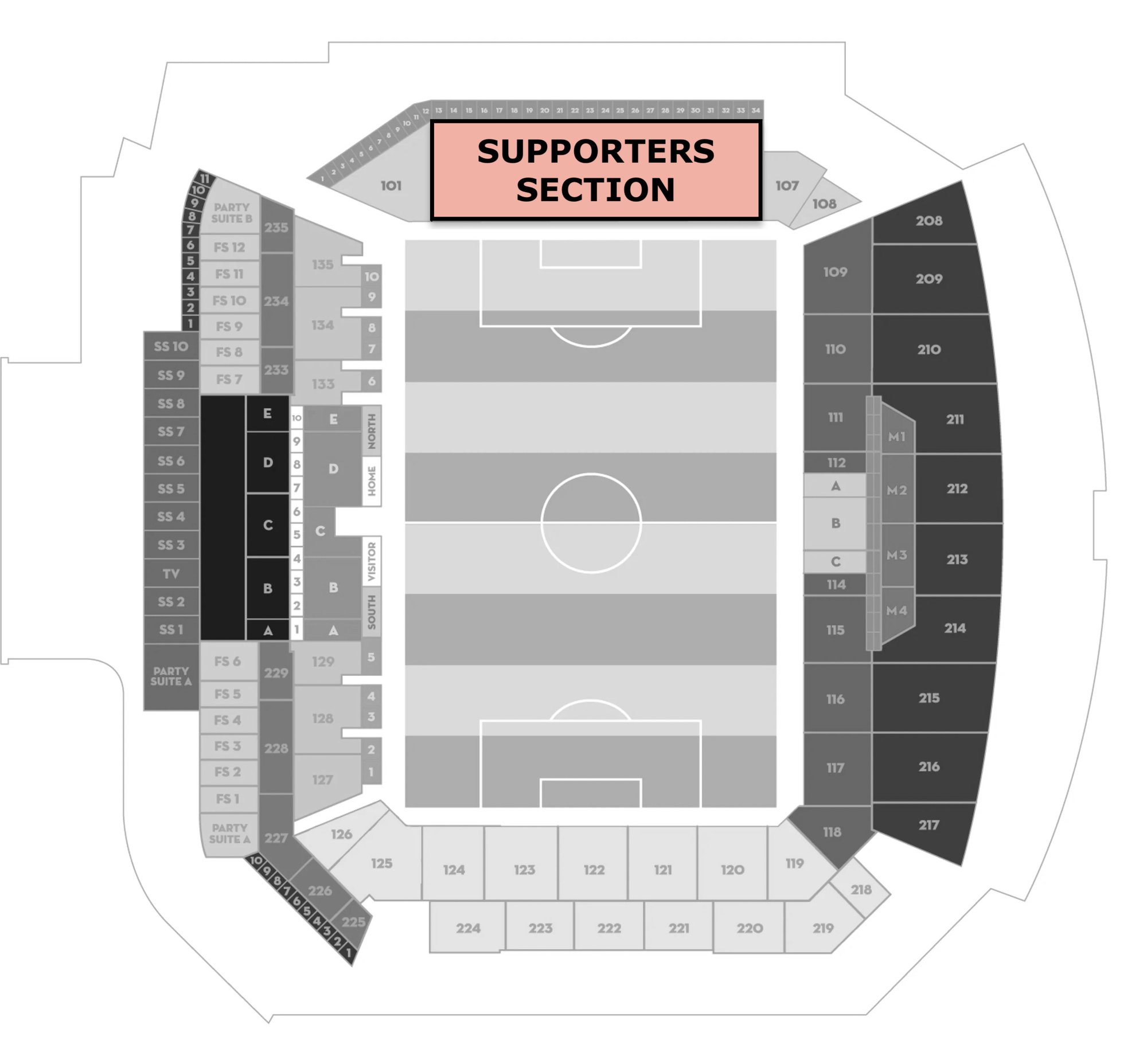 Supporters Section BMO Map