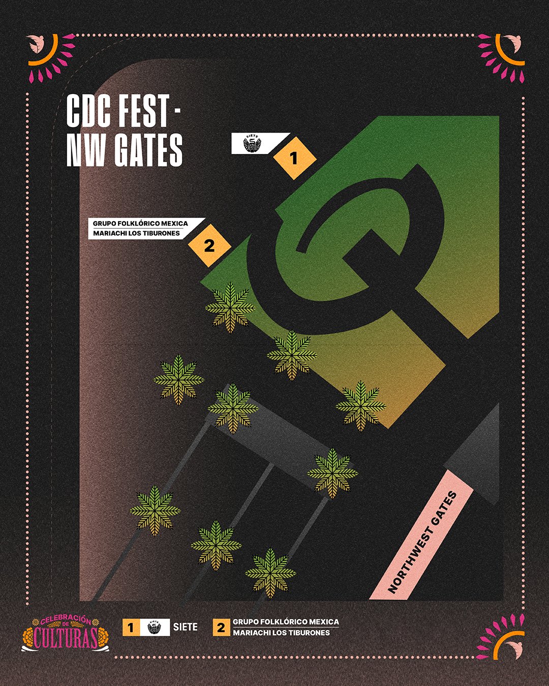 Celebración de Culturas Fan Fest northwest area map