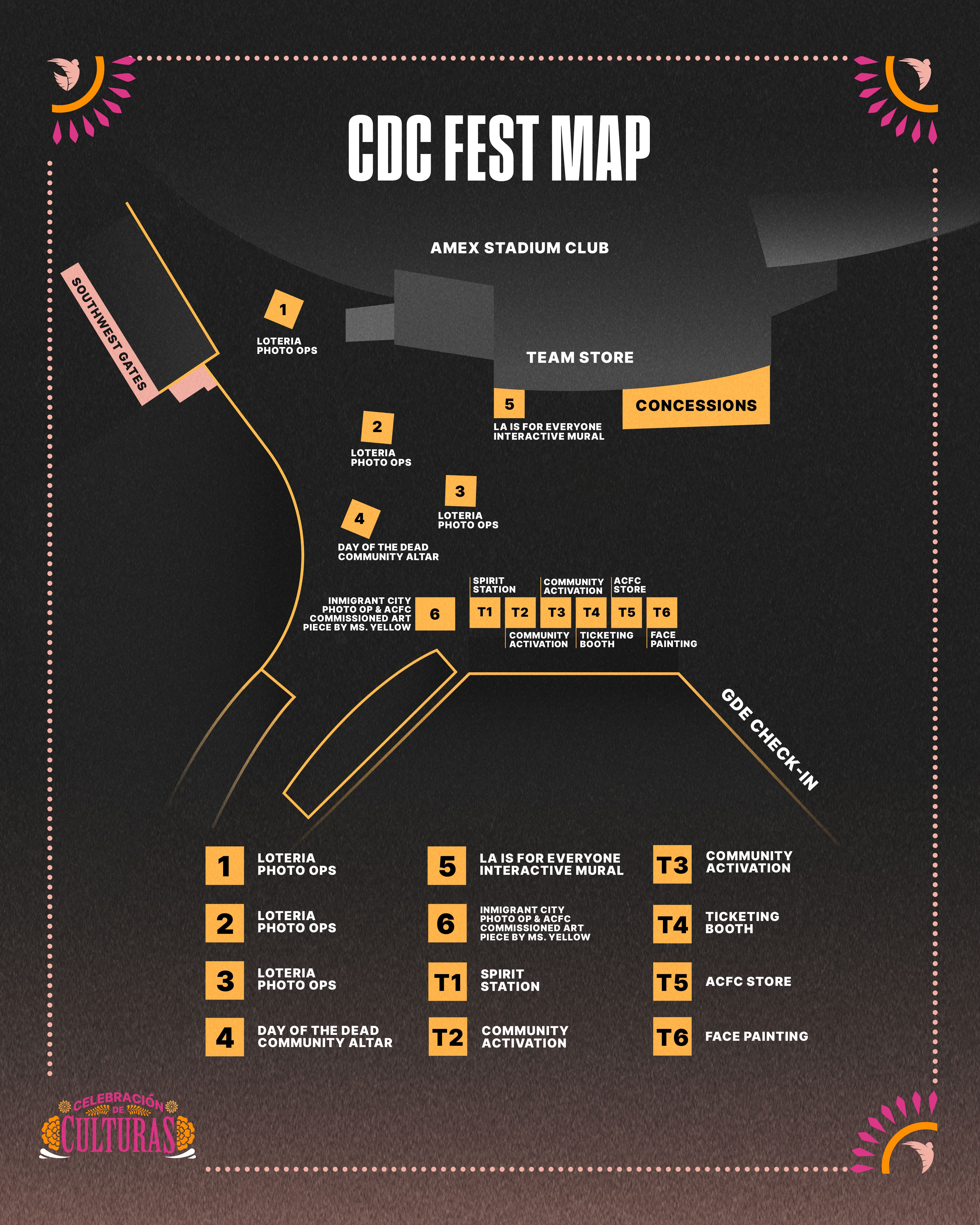 Celebración de Culturas Fan Fest main map at Dignity Health Sports Park
