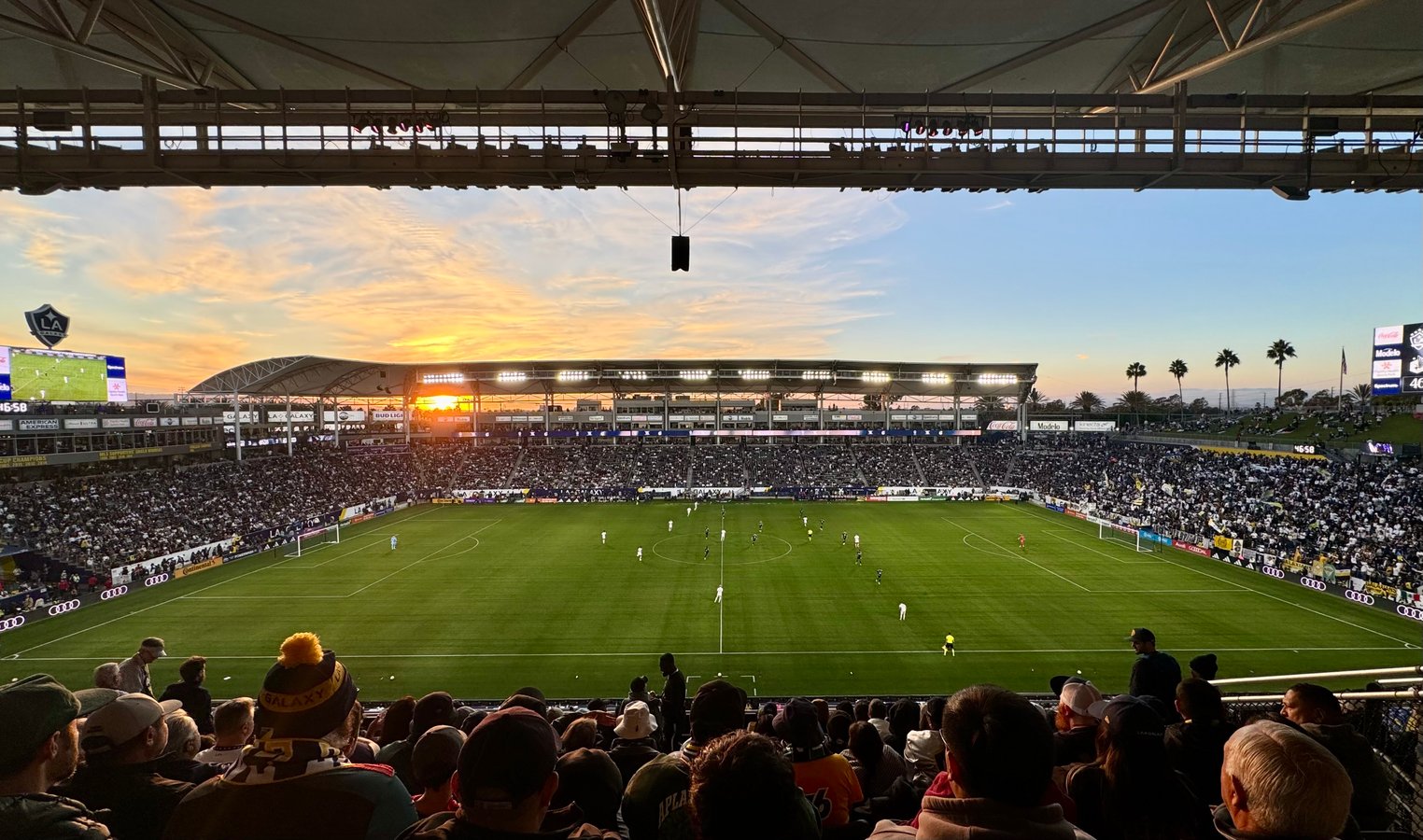 Dignity Health Sports Park at sunset