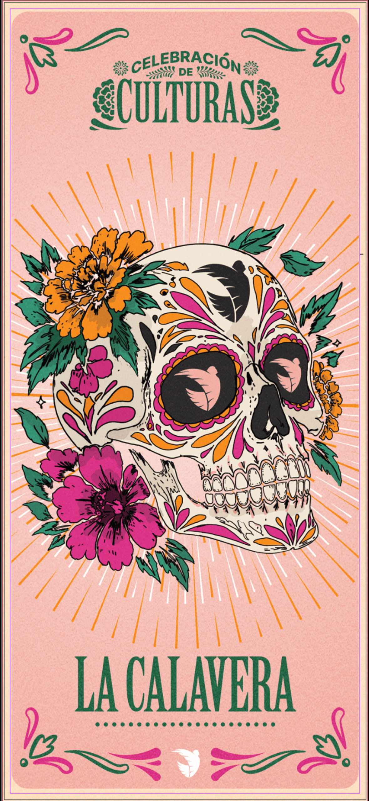 La Calavera Lotería card, Celebración de Culturas