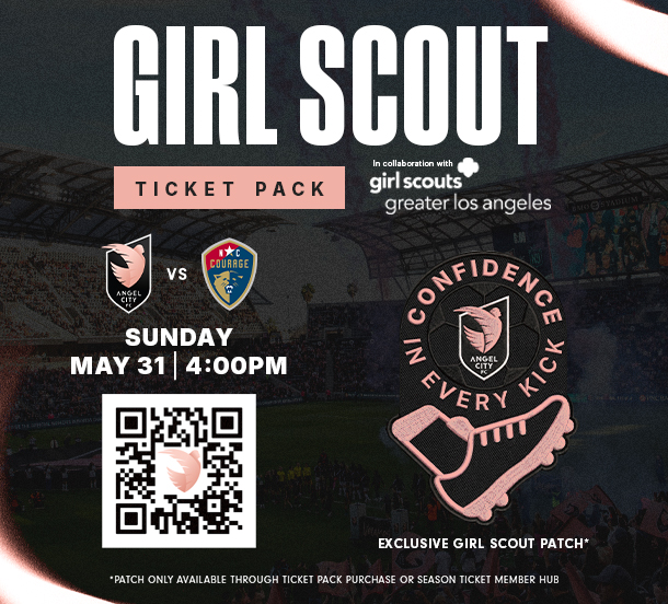Girl Scout ticket pack, Angel City FC vs NC Courage, May 31, exclusive patch