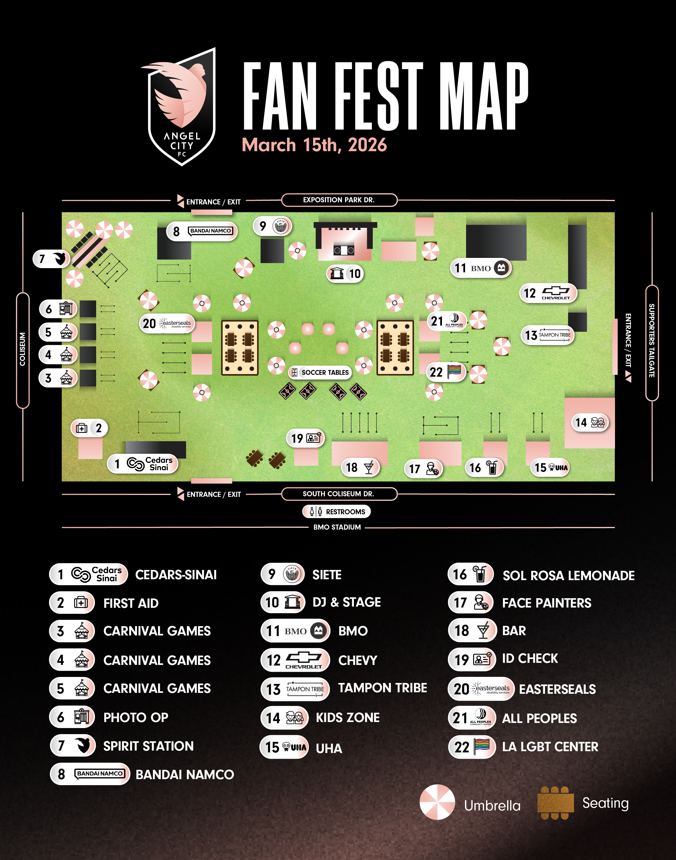 Fan Fest layout map at BMO Stadium