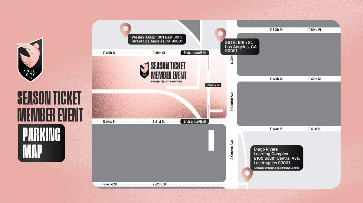 2026 Season Ticket Member Event parking map showing lot locations near The Beehive